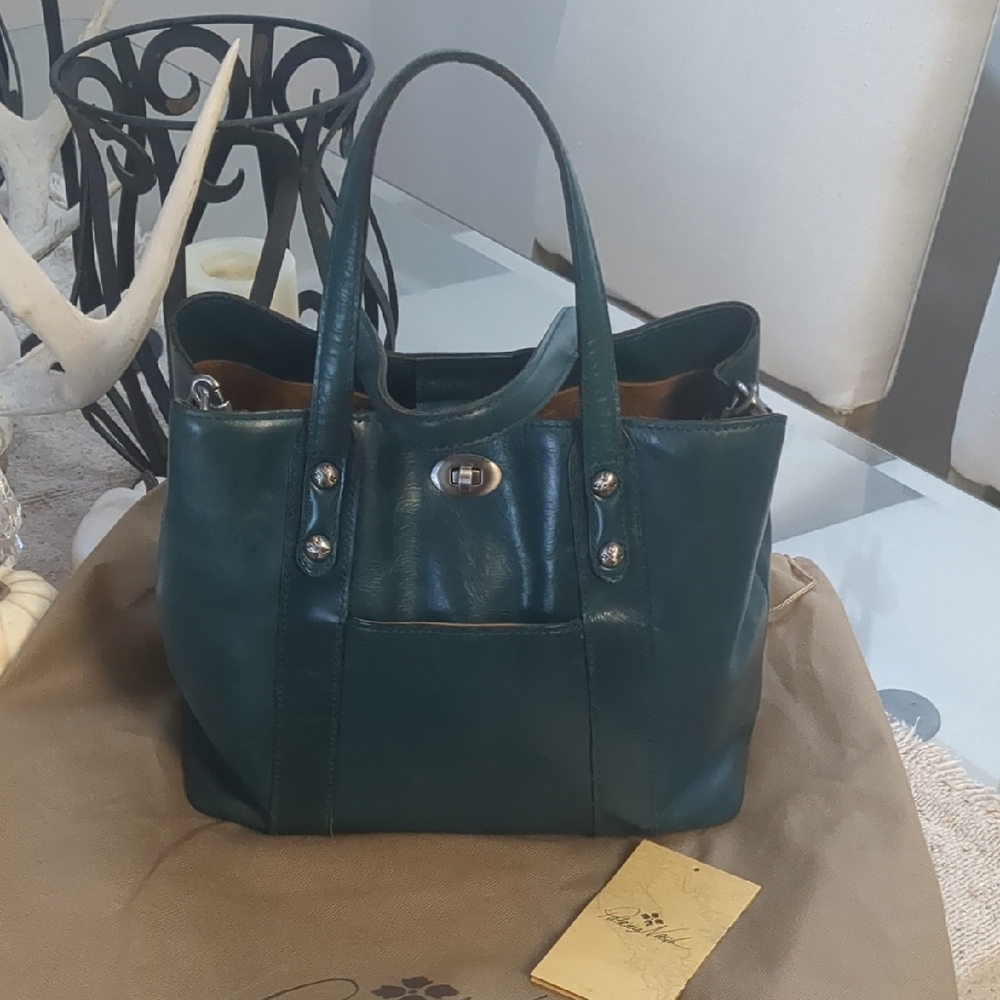 Patricia Nash Teal Leather Satchel
